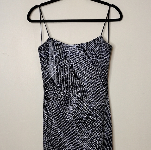 JS Boutique Sparkle Maxi Dress Size 10 Metallic Disco Glam Evening Gown Cocktail - Picture 7 of 9